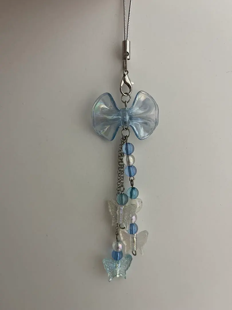 Thumbnail of Butterfly, light blue, Wish Core, beaded keychain