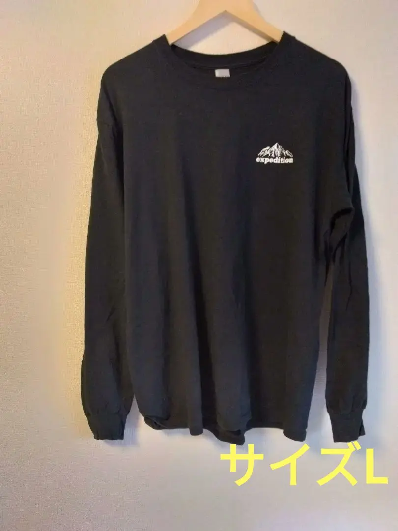 Thumbnail of American casual GILDAN long sleeve sweatshirt black big logo size L