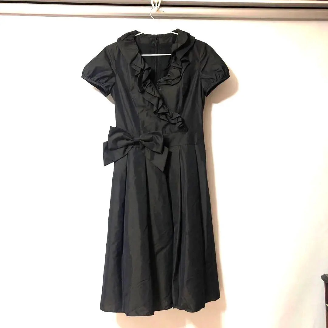 Thumbnail of [Excellent Condition] Rene Rene Short Sleeve Dress Black Frill Made in Japan Size 36