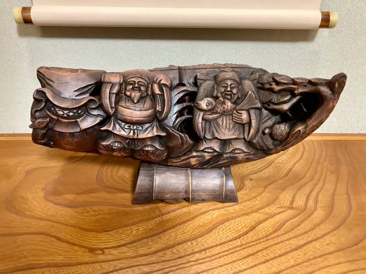♦珍物！清時代 竹根 透かし彫り 親子象 置物 飾り レア物 骨董品 ♢珍物！清時代 竹根 透かし彫り 親子象 置物 飾り レア物 骨董