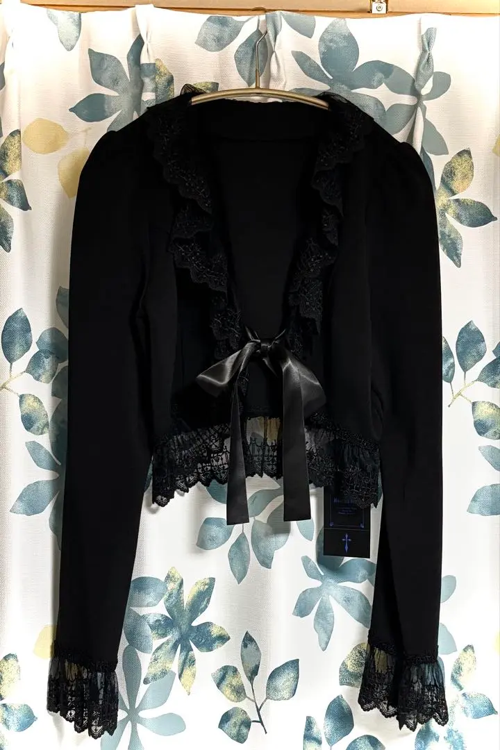 【美品】Moi-meme-Moitie クロスアーチレースボレロ 黒×白 クロスアーチレースカットソーボレロ | Moi-même-Moitié