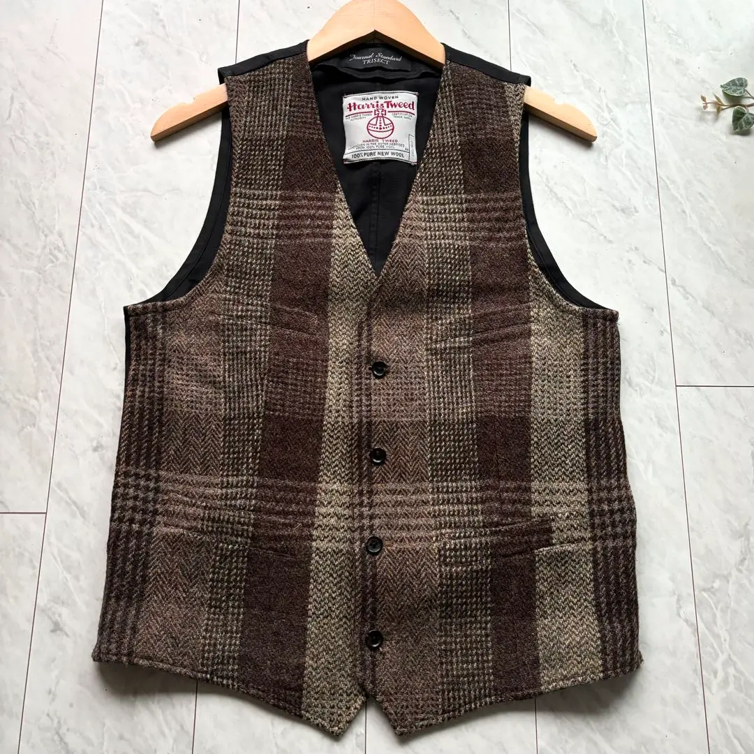 Harris Tweed ウール チェック柄 ベスト 2025年最新】ハリスツイード 柄・デザイン：チェック ベストの
