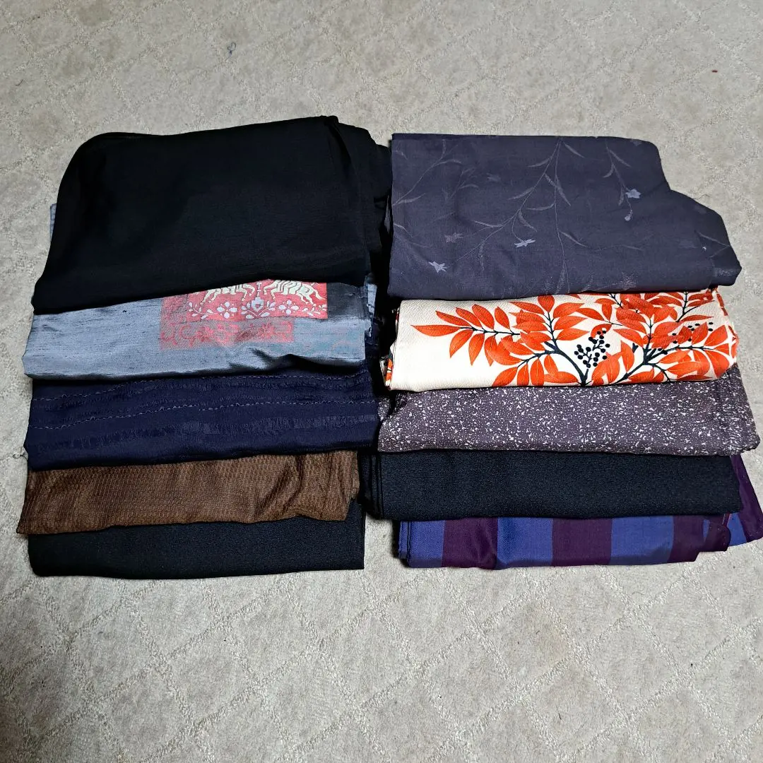 Thumbnail of Kimono fabric for remaking, 10 pieces