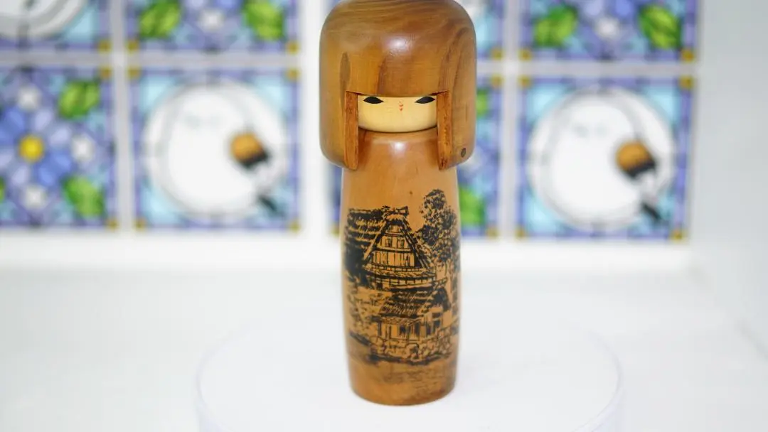【O-1019】こけし 青木蓼華 母子草 花衣 ひな菊 民芸品 工芸品 土産 青木蓼華『こけし』 ｜骨董品買取 緑和堂