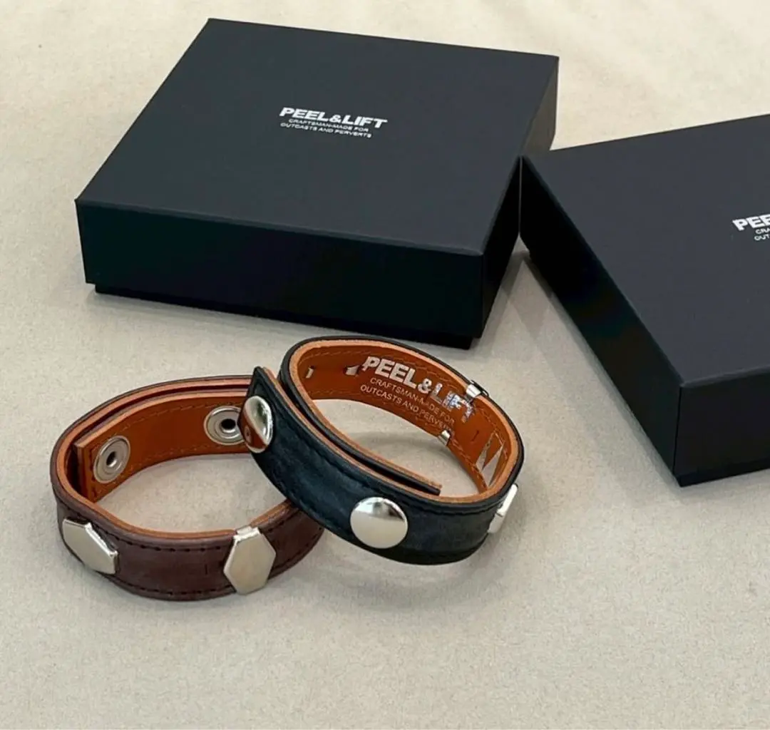 PEEL&LIFT ピールアンドリフト braided leather bracelet (wide