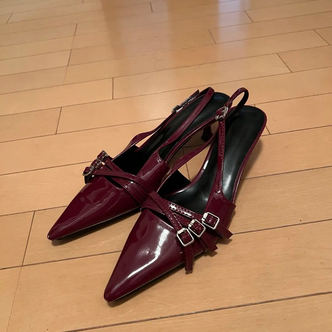 Thumbnail of SHEIN Red Burgundy Pumps Mules Sandals 39