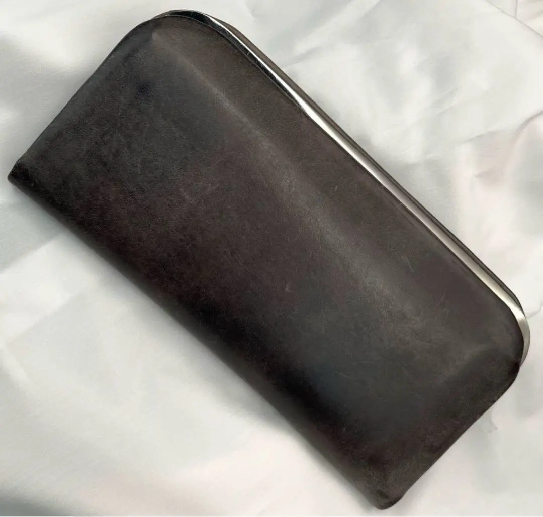GNUOYP ニュピ 天溝LONG 長財布 薄コンパクト 濃グレー 本革 がま口 天溝 LONG WALLET (カスタムオーダー） | GNUOYP (ニュピ)