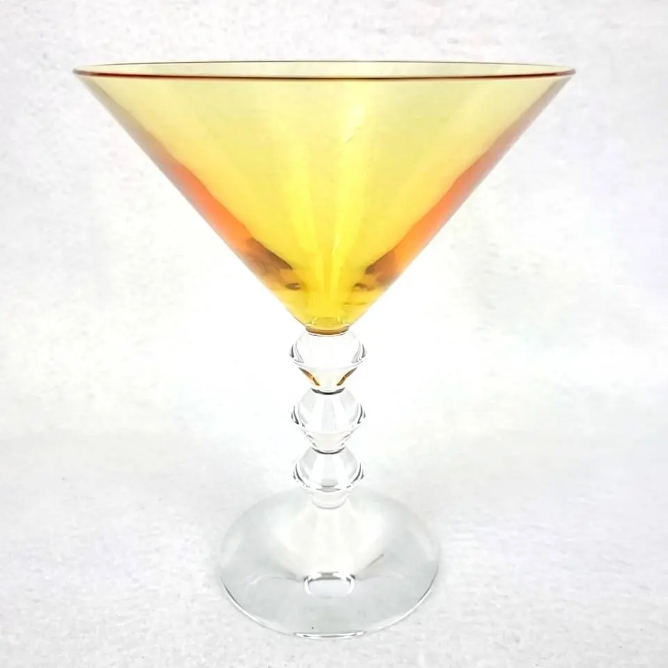 Thumbnail of ∞Excellent Condition∞ Baccarat Vega Martini Glass, Overlay Color: Yellow, 1 piece, Cocktail Glass
