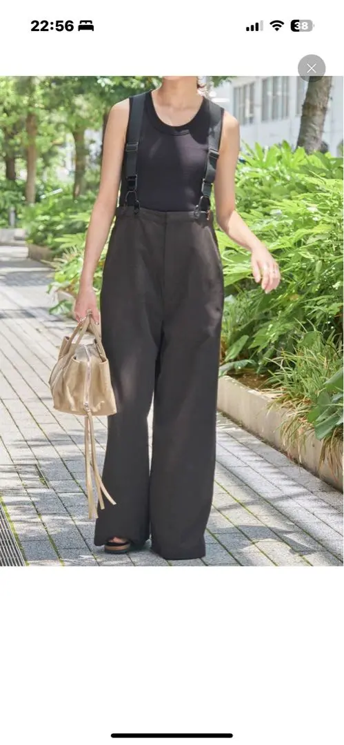 新品　サスペンダー付きワーカーパンツ　スピックアンドスパン　未使用タグ付き Spick＆Span パンツ 「追加2」サスペンダー付きワーカーパンツ