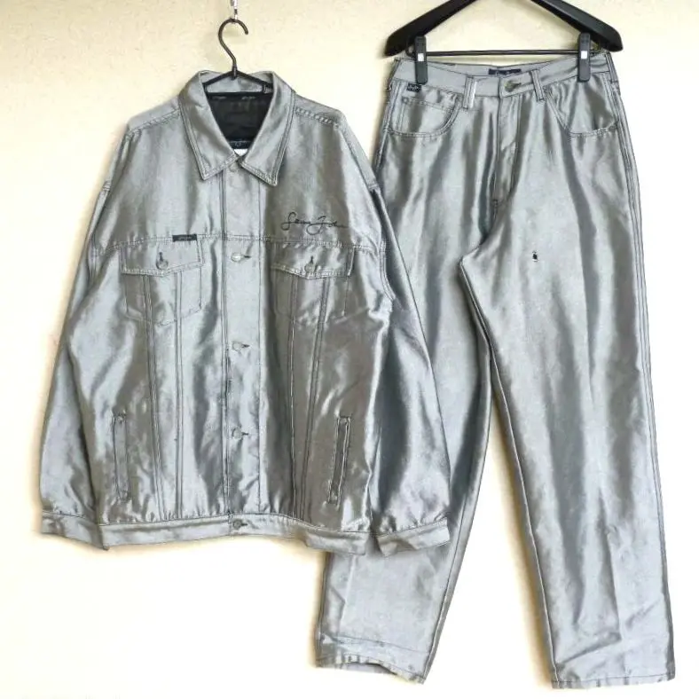 なかお 激レア 90s&~00s sean john レザーセットアップ 00s Sean John Logo Zip Up Sweat Hoodie 紺 L ショーンジョン