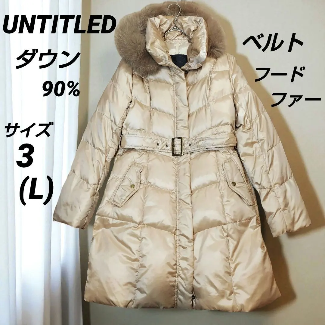 Thumbnail of UNTITLED Down 90% Coat Belt Hood Fox Fur L