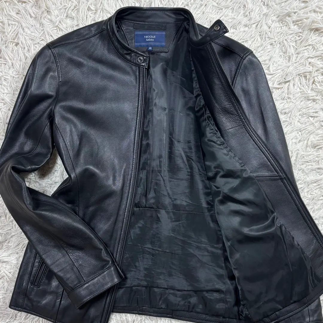 【極美品】ニコル カーコート レザージャケット ラムレザー 羊革 黒 ブラック ラムレザー ライダースブルゾン｜ジャケット/ブルゾン｜ニコル