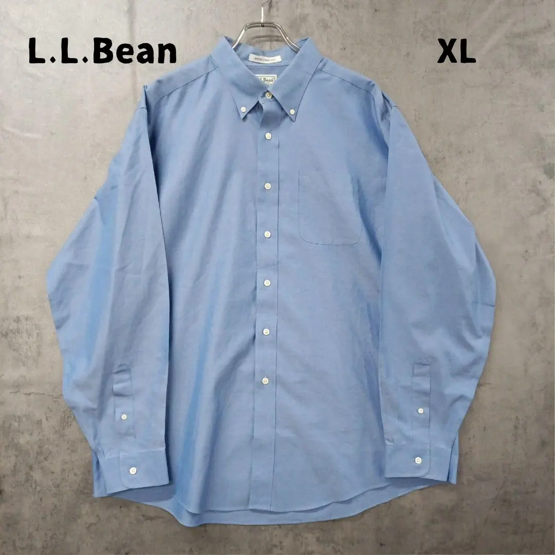 Thumbnail of L.L.Bean Shirt Blue Long Sleeve Wrinkle-Resistant Button Down XL【6044】