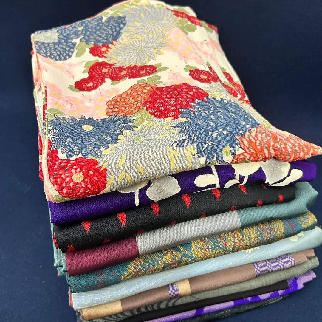 Thumbnail of J-18 Assorted Antique Kimonos - 11 Pieces - Material for Remaking - Silk