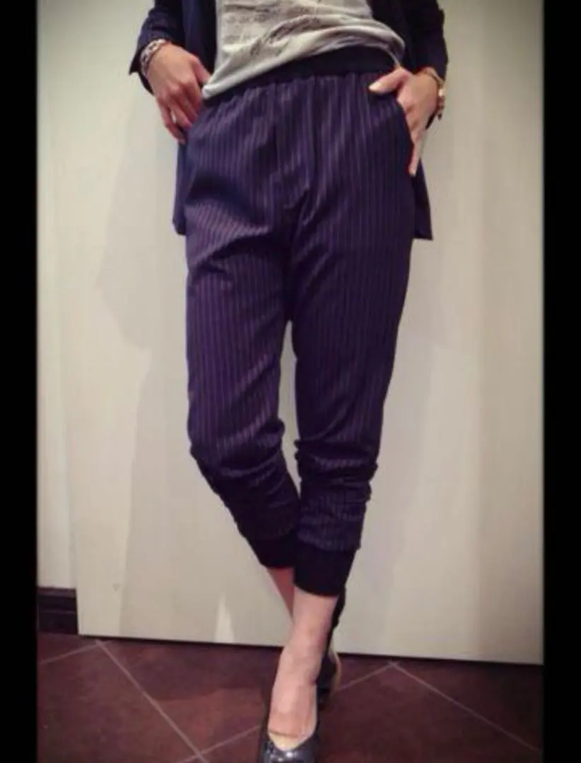 B01602 トゥデイフルTODAYFUL リネンデザインストライプパンツ