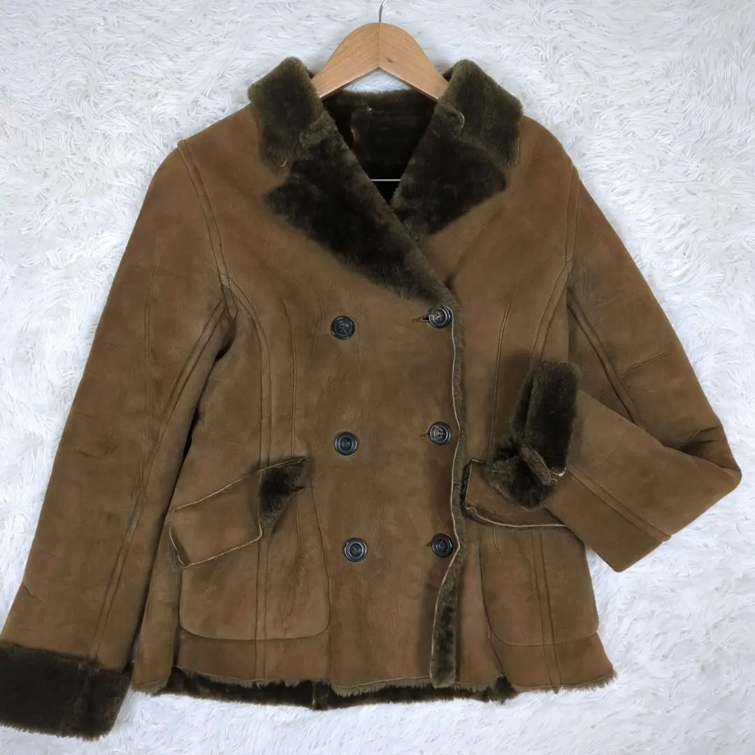 Thumbnail of MERBLEUE [Size M] Lamb Leather Double Mouton Coat Boa Jacket