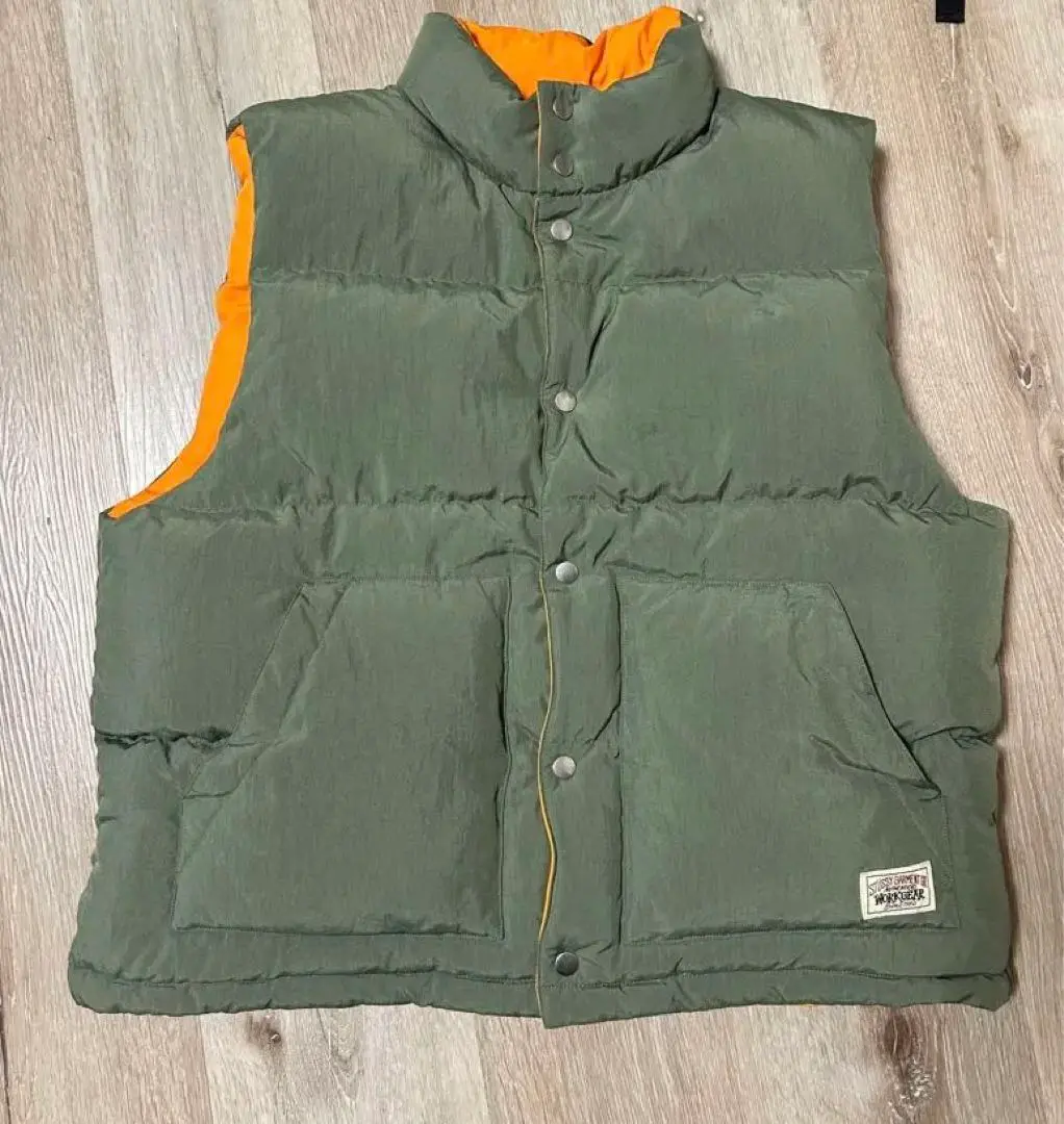 Stussy REVERSIBLE DOWN WORKGEAR VEST カーキ 2025年最新】reversible down workgear vestの人気アイテム