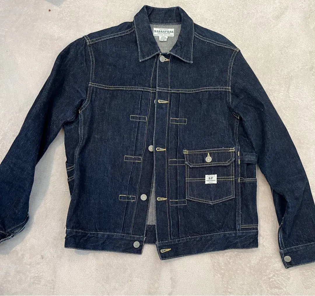 新品未使用 ササフラス デニムジャケット M インディゴ ￼￼￼ Gardener Jacket - 8oz Military Denim(L(MEN) Indigo