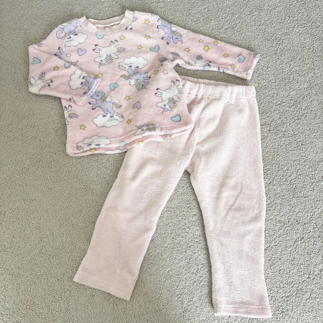 Thumbnail of Nishimatsuya Unicorn Pattern Microfleece Long-Sleeved Pajamas 100, Fluffy, Children's Clothing