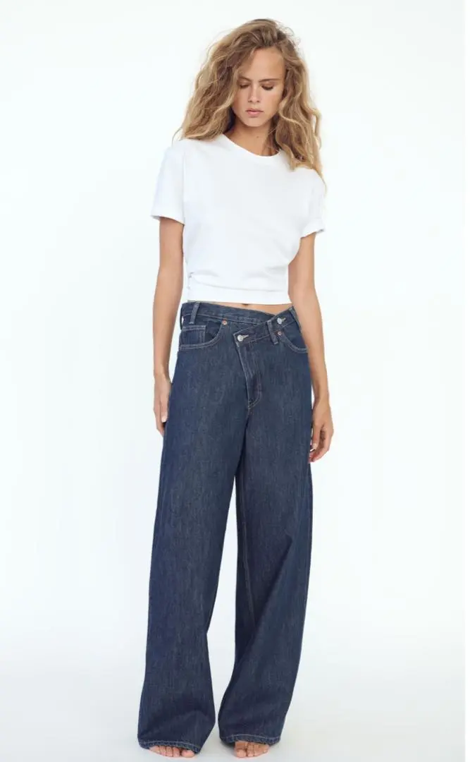 2025年最新】zara trf ハイウエストワイドレッグクロスベルト