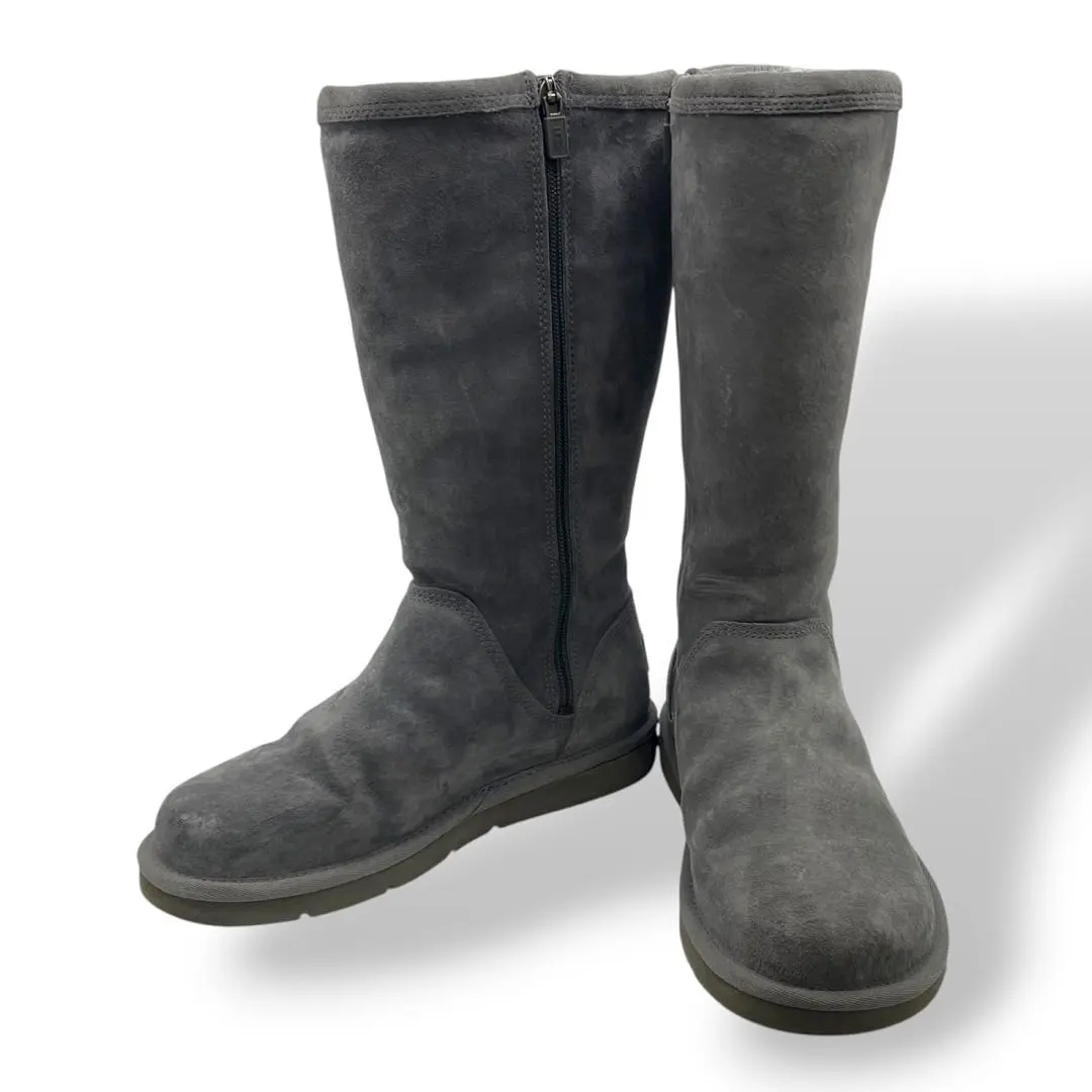 全新級 UGG Classic Tall 側拉鍊款 羊毛靴 灰色 的縮圖