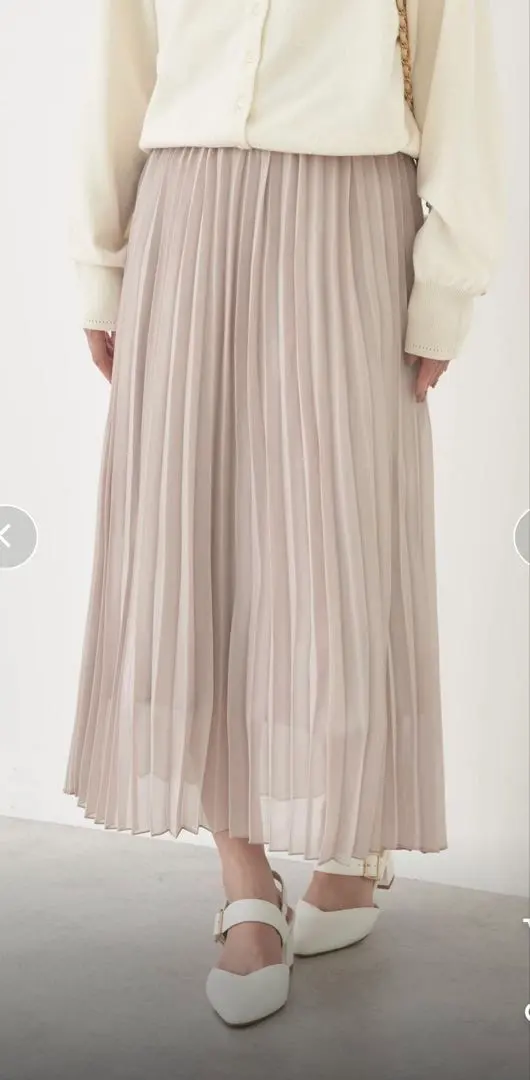 Thumbnail of New - earth music&ecology Chiffon Pleated Skirt, Gray Beige