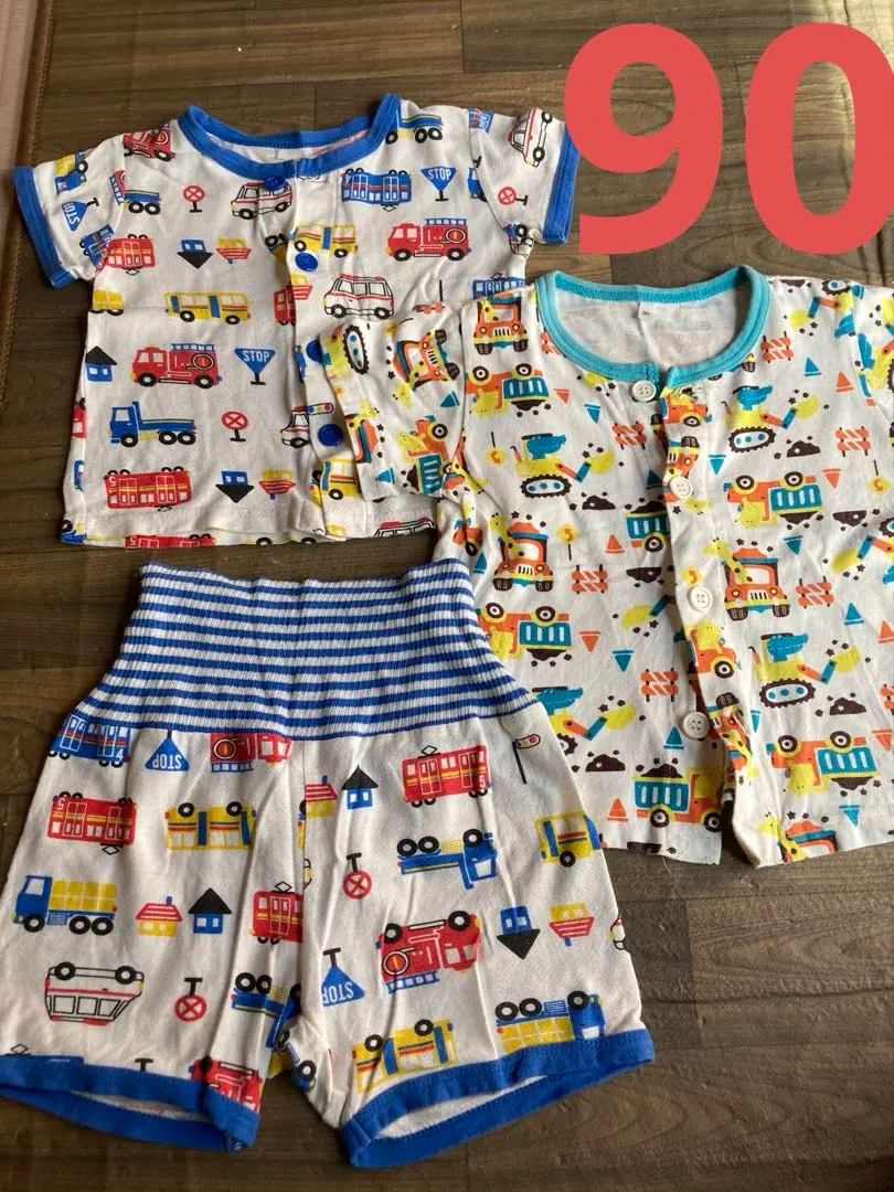Thumbnail of Kids Pajamas 90 Working Vehicles Short Sleeve Shorts