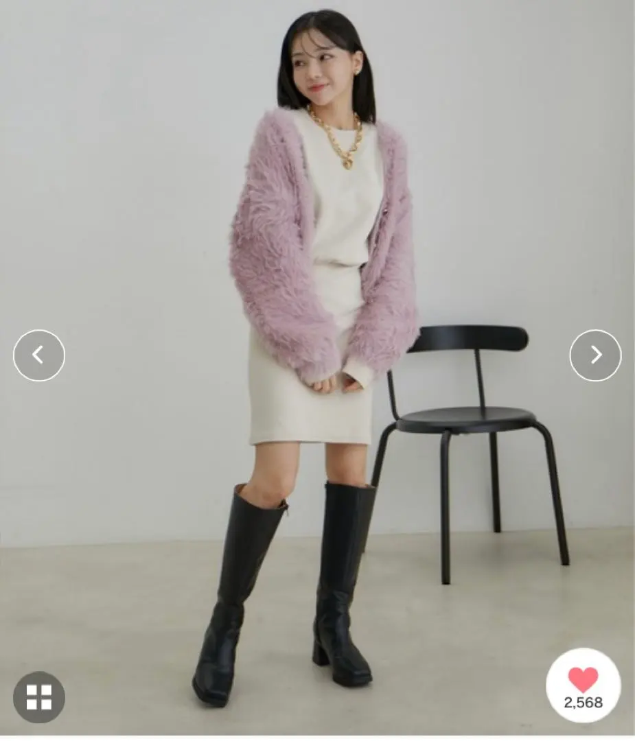 Vis vis 羅紋針織迷你連衣裙 的縮圖