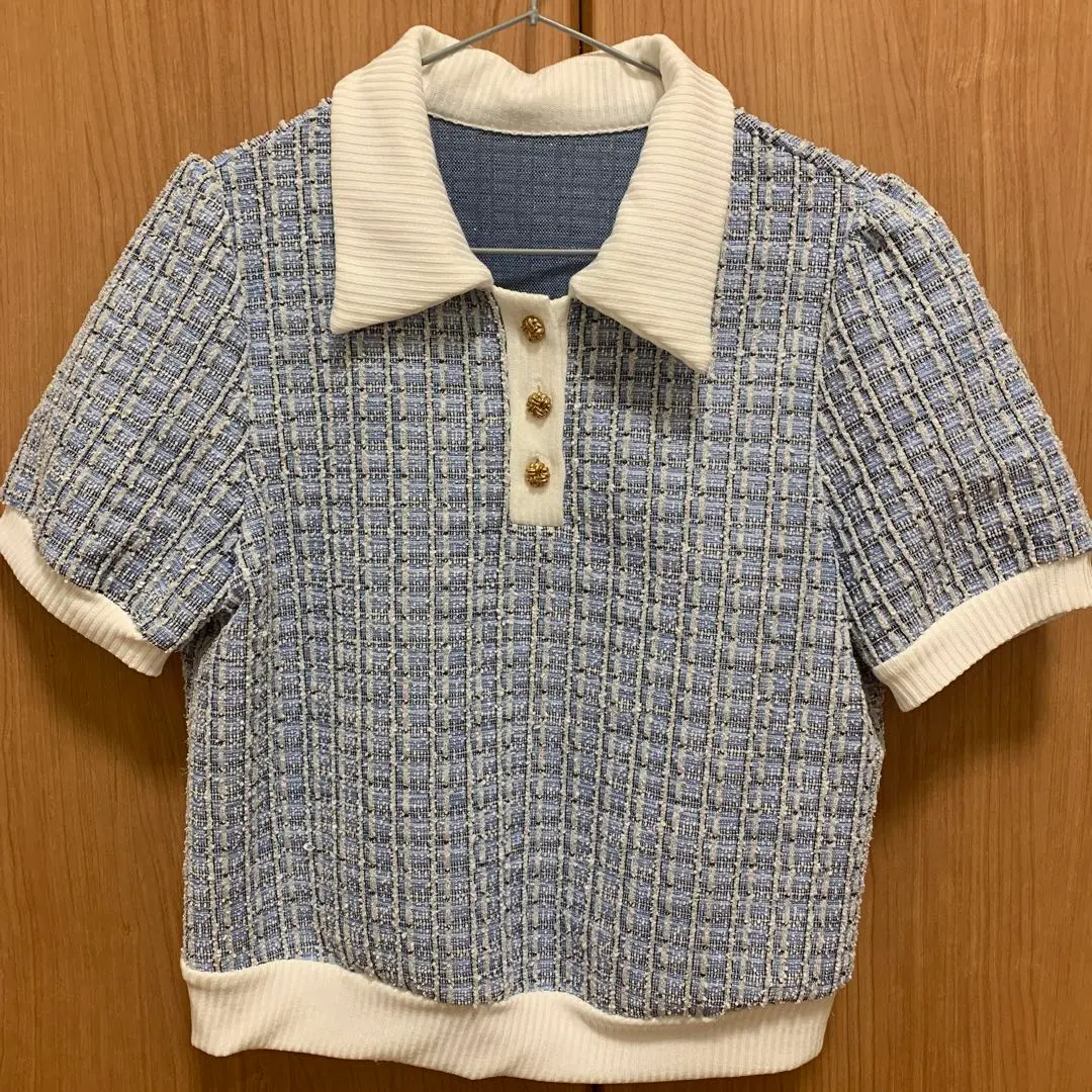 Thumbnail of Tweed knit short-sleeved knit