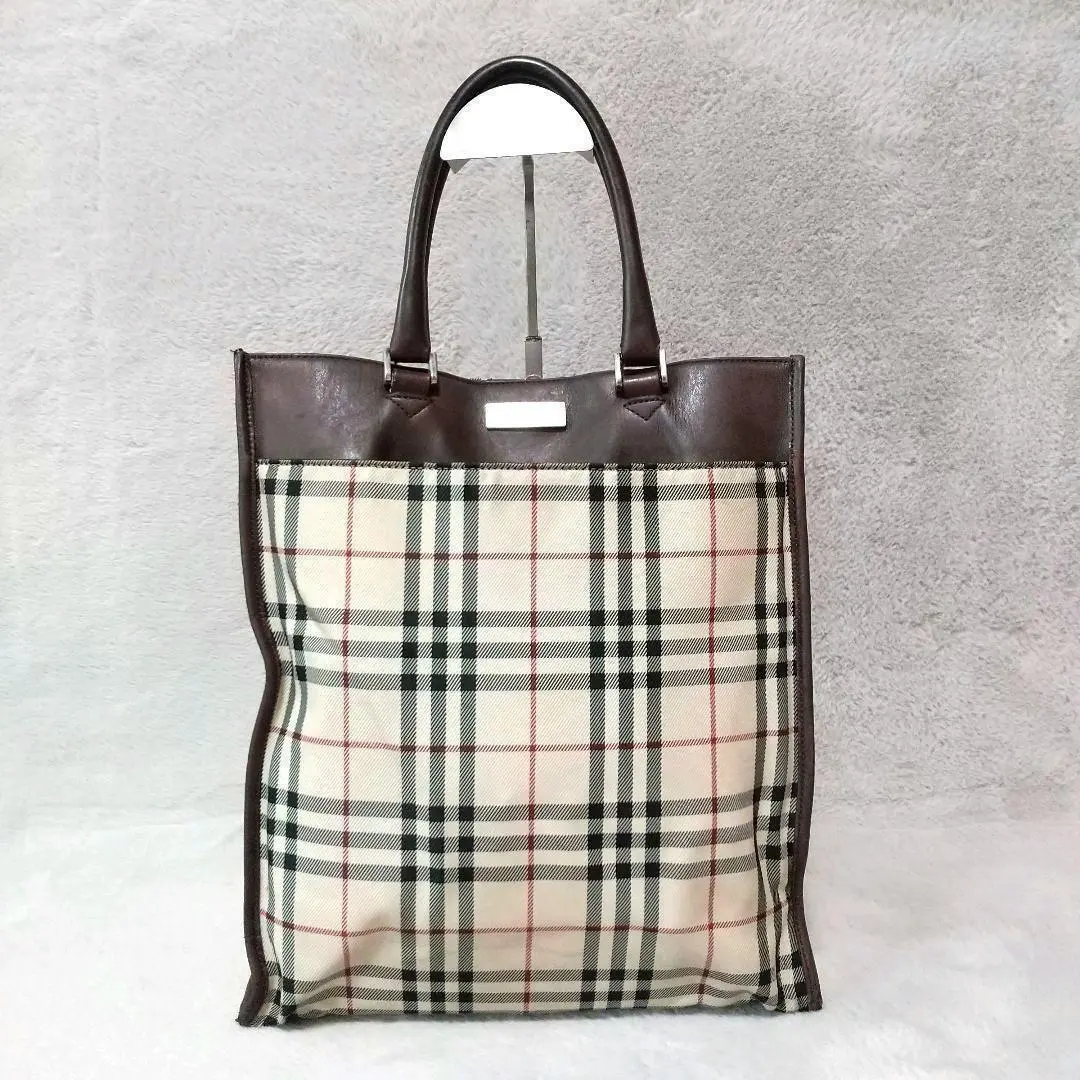 Thumbnail of Burberry Tote Bag Nova Check Leather Canvas Logo A4 Size