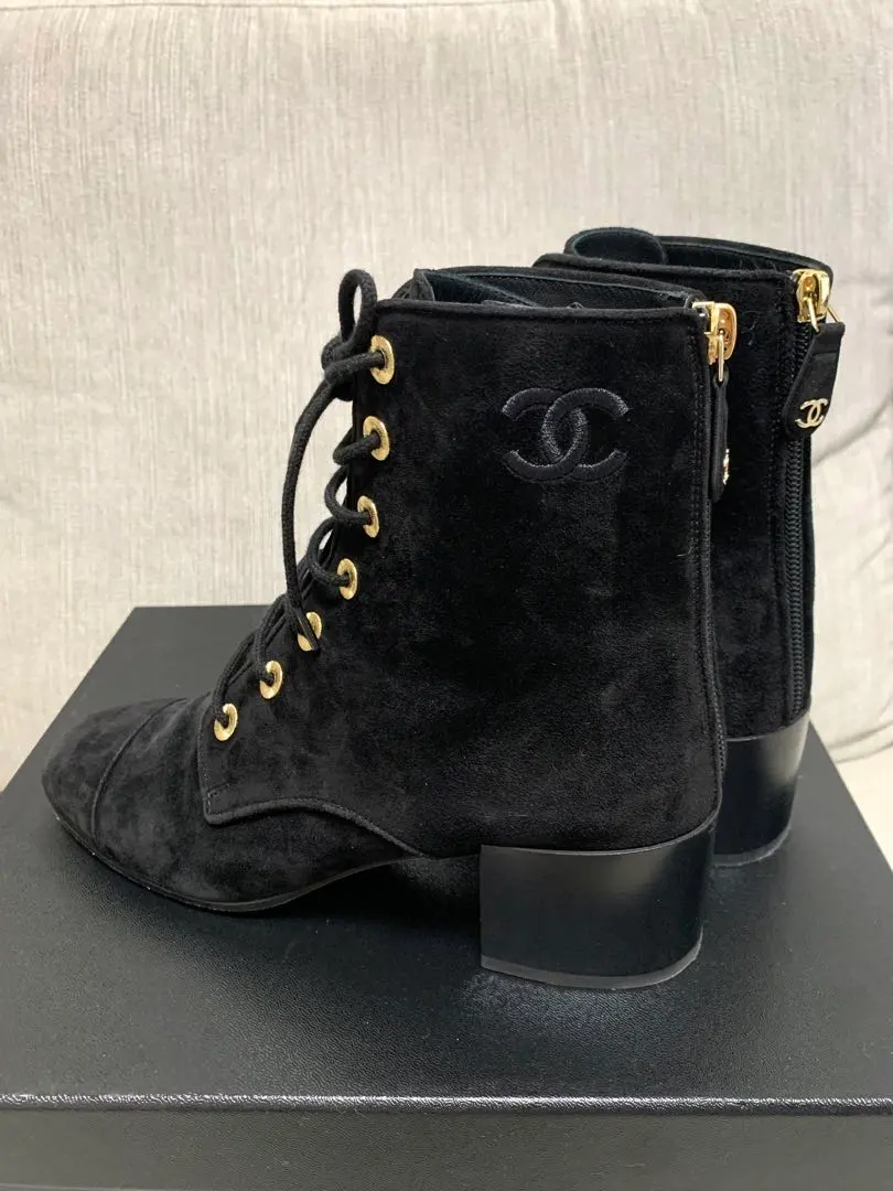 Thumbnail of Chanel CHANEL Boots Short Boots Coco Mark Lace-up 38