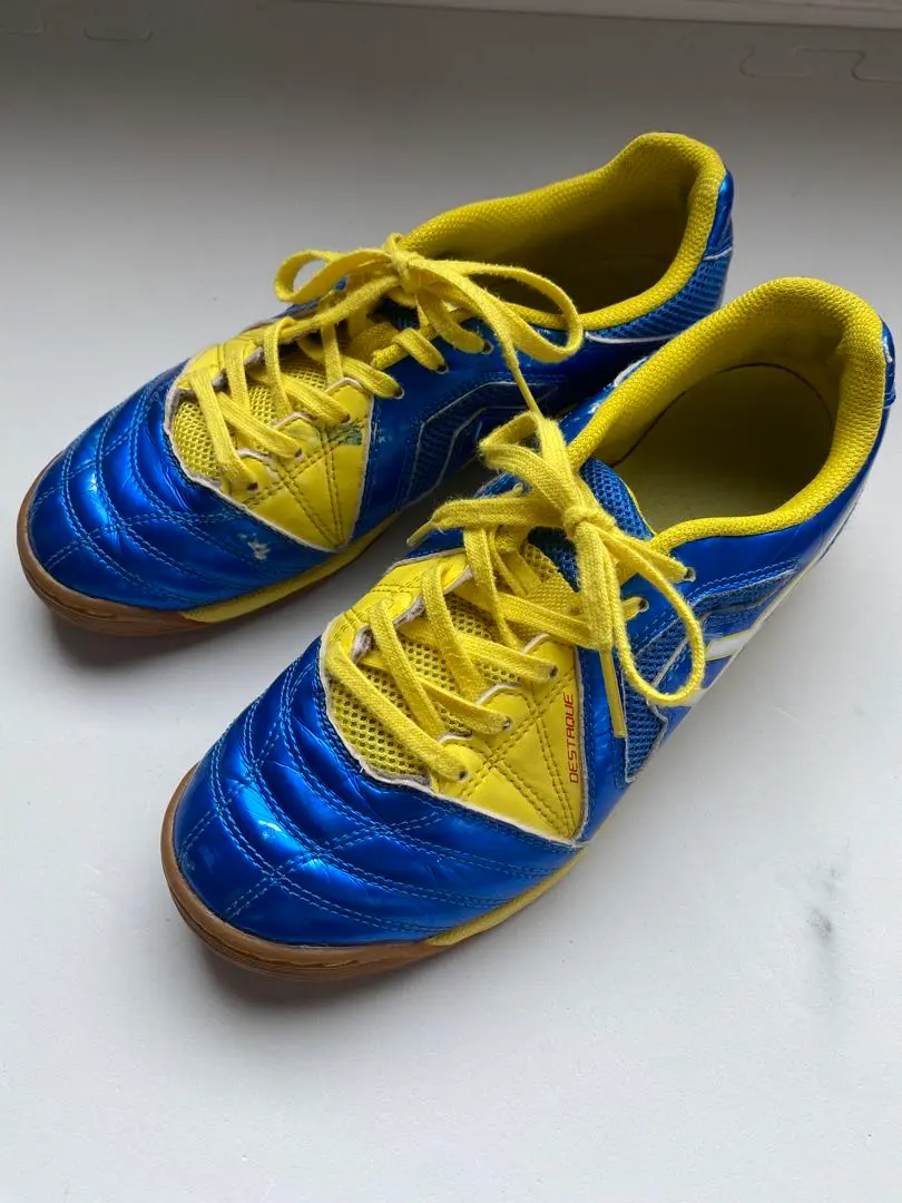 Thumbnail of ASICS futsal shoes, blue/yellow, 23 cm