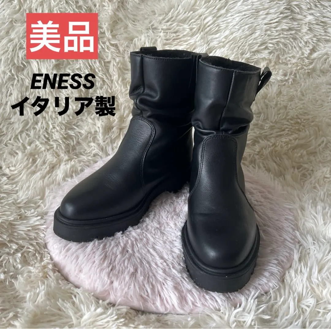 未使用級 エネス サイドゴアブーツ 厚底 レザー ブラック ショートブーツ 2025年最新】eness サイドゴアの人気アイテム - メルカリ