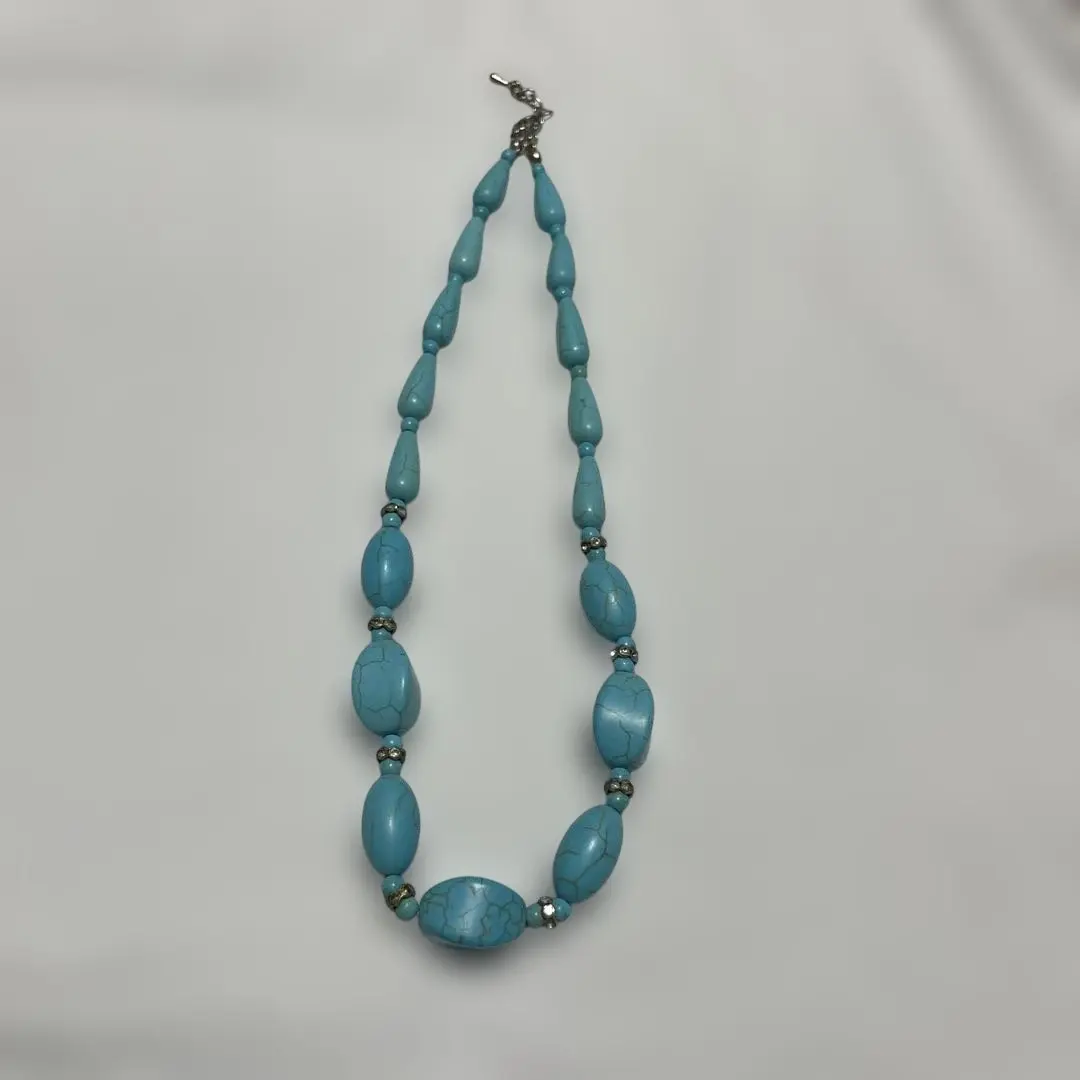 Thumbnail of Turquoise bead necklace, approximately 45cm