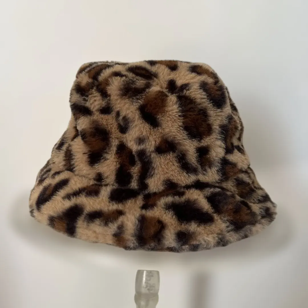 Thumbnail of Bucket Hat Leopard Print Free Size Leopard Fluffy Fur