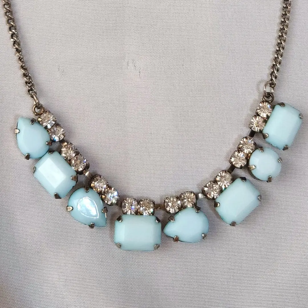 Thumbnail of Matte Ramune Color Beaded Necklace, Silver, Light Blue