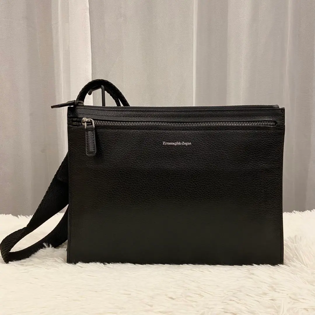 【美品】ErmenegildoZegna エルメネジルドゼニア　ショルダーバッグ 美品 Ermenegildo Zegna エルメネジルドゼニア ショルダーバッグ