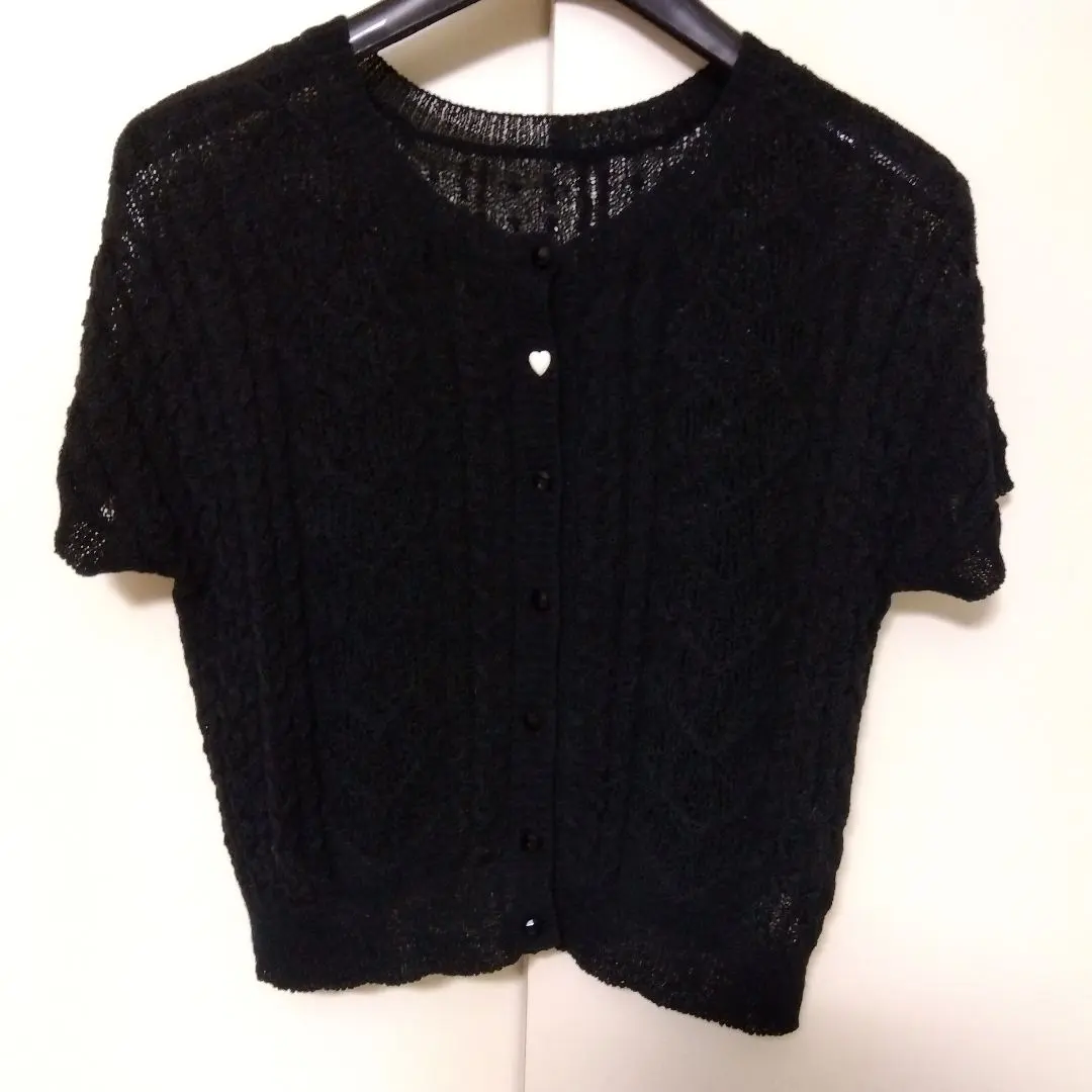 Thumbnail of Rare Dolly Girl by Anna Sui Short-Sleeved Summer Knit Cardigan Size 2
