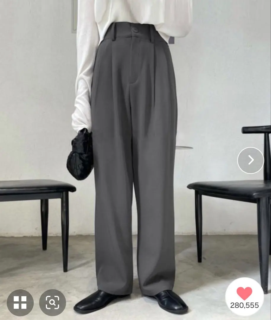 Thumbnail of me+em select Wide Belt High Waist Color Tuck Slacks