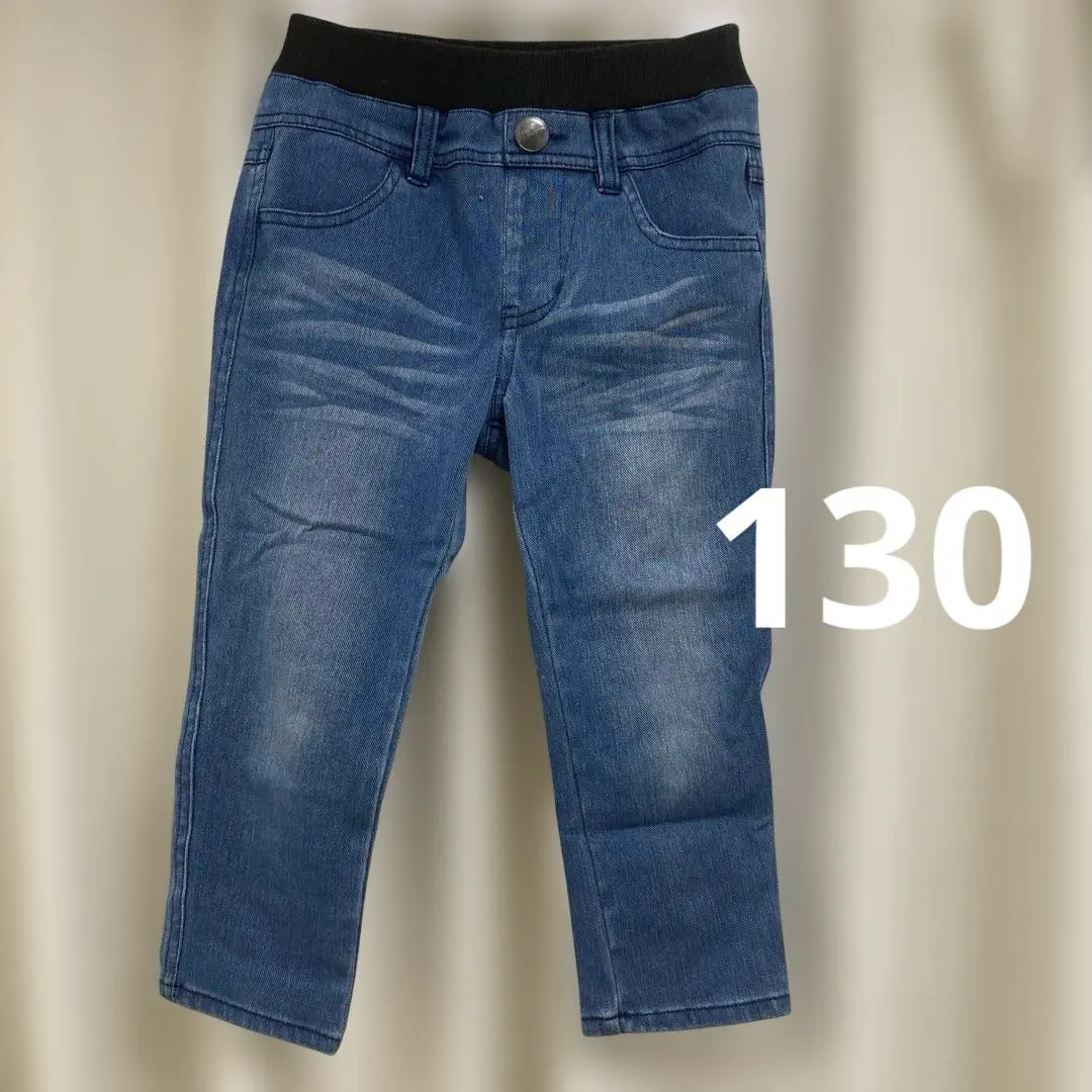 Thumbnail of 130cm denim-style elastic waist pants