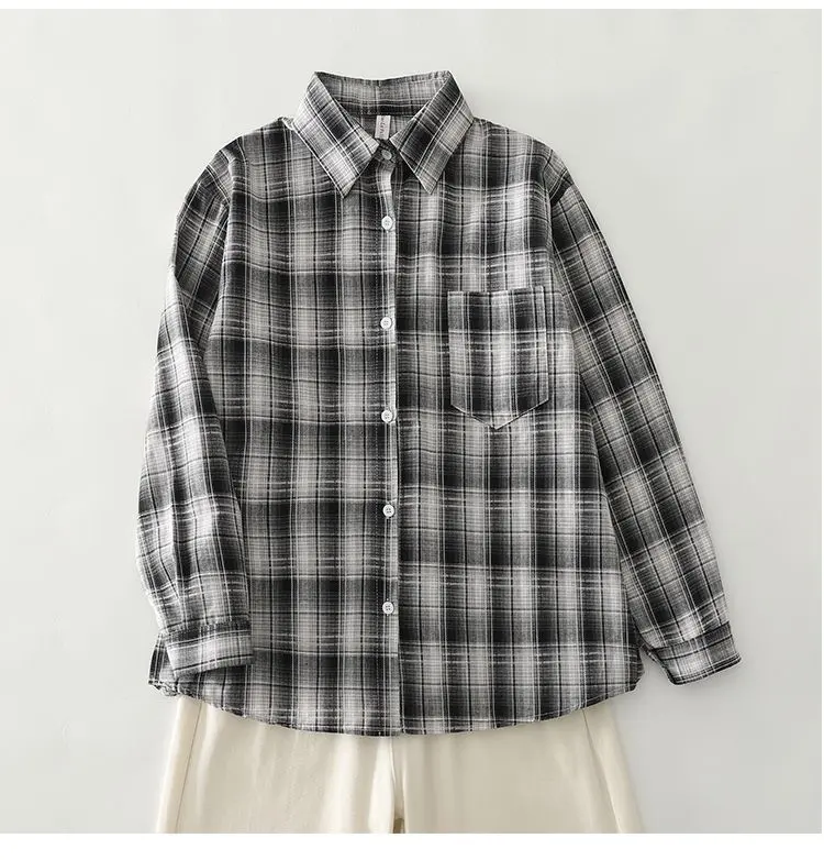 Thumbnail of Check Print Women's Shirt Blouse I Retro & Relaxed Tops