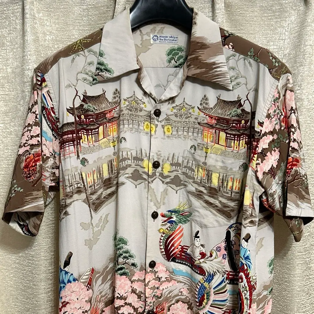 サンサーフMusa-shiya アロハシャツ Mサイズ 平等院鳳凰堂 サンサーフMusa-shiya アロハシャツ Mサイズ 平等院鳳凰堂