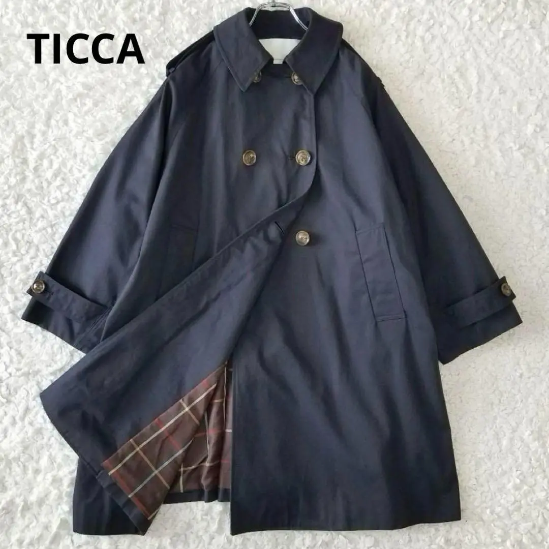 24AW✨ TICCA ナイロントレンチコート ロングコート ダブル