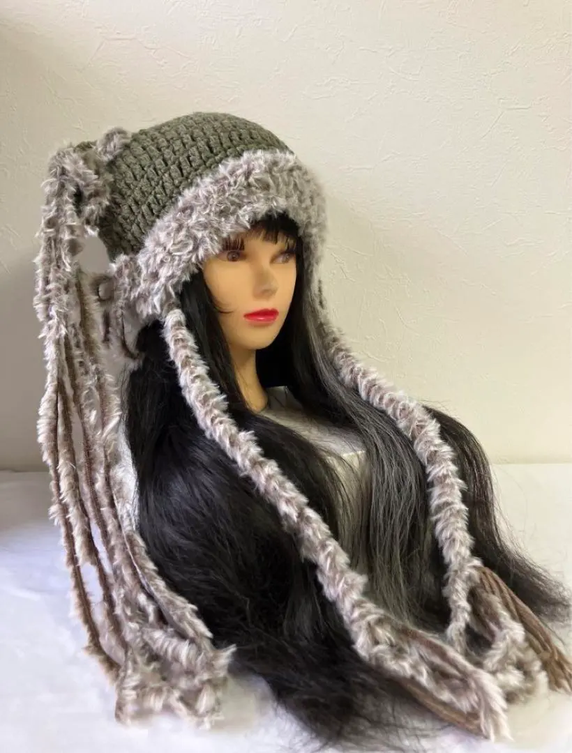 Thumbnail of Cat ear knit hat bonnet y2k fairy grunge earmuffs ☺︎