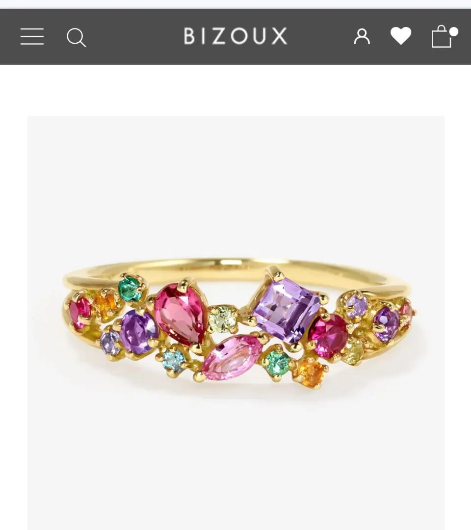 ビズー BIZOUX ピンクサファイア リング アムールコフレ 定価20万 ビズー公式】ピンクサファイア K10/K18/PTリング・アムール