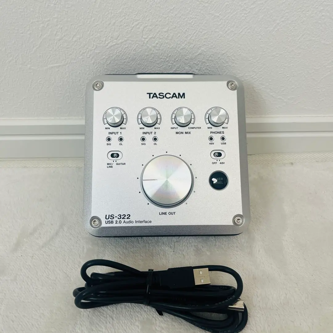 SHURE SM58 マイク /TASCAM US-322 オーディオ ミキサー US-322 | DSPミキサー搭載USB2.0 96kHz対応オーディオ