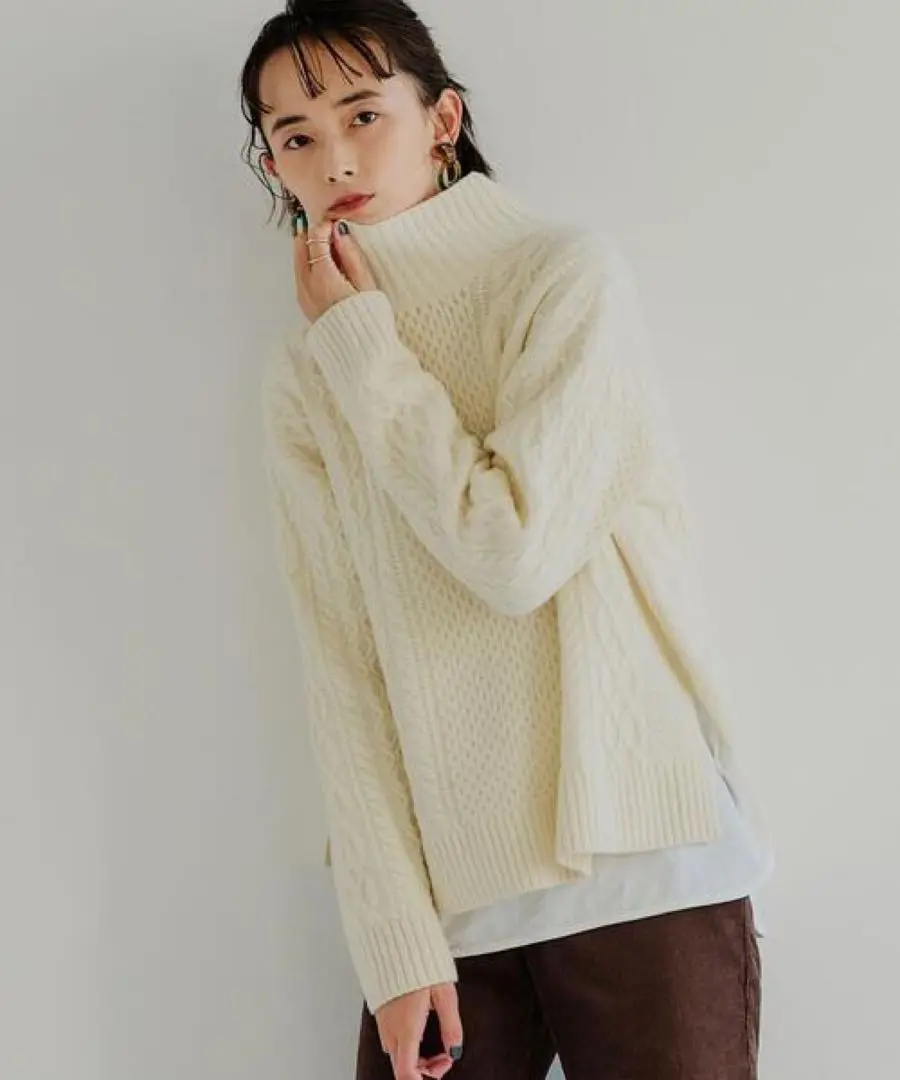 UNITED ARROWS green label relaxing - 新品未着用/美品、HAMILTON  アラン ハイネック プルオーバー ニット UNITED ARROWS green label relaxing - 新品未着用/美品