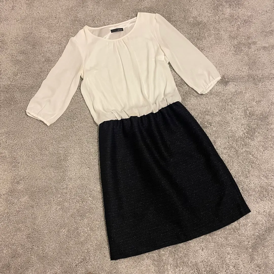 Thumbnail of Shu-La-Rue Dress, L, White x Navy