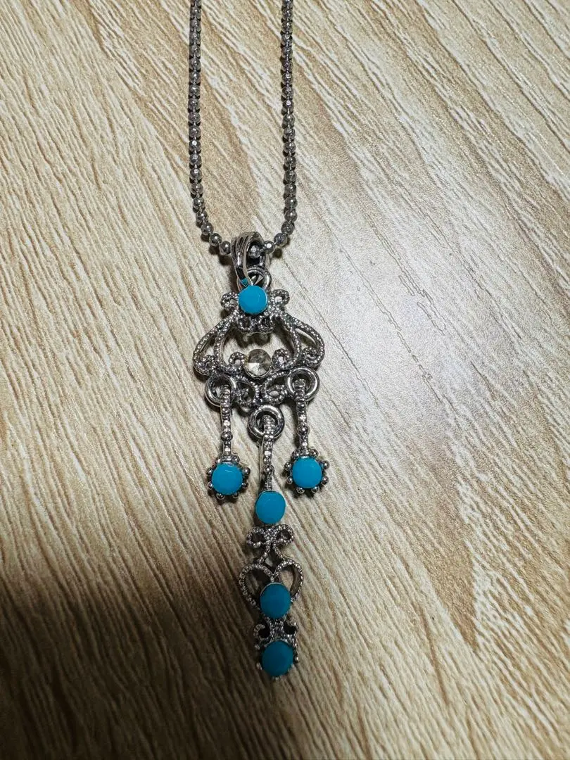 Thumbnail of Turquoise Stone Fringe Necklace