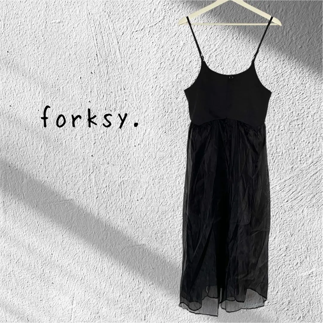 Thumbnail of forksy. Forsky Sheer Black Cami Dress - Layering